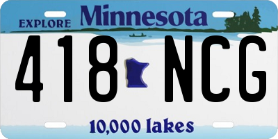 MN license plate 418NCG