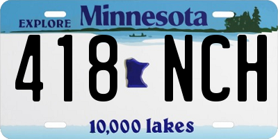 MN license plate 418NCH