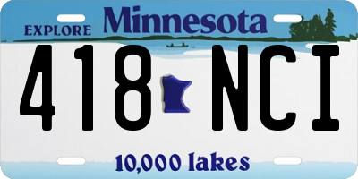 MN license plate 418NCI