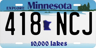 MN license plate 418NCJ