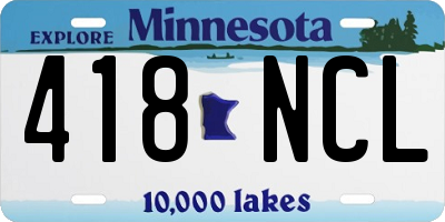 MN license plate 418NCL