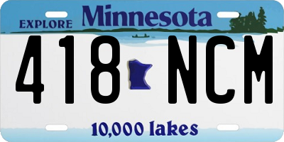 MN license plate 418NCM