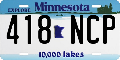 MN license plate 418NCP