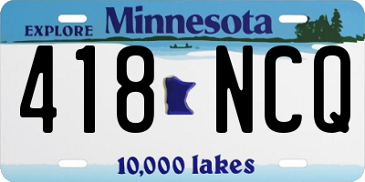 MN license plate 418NCQ
