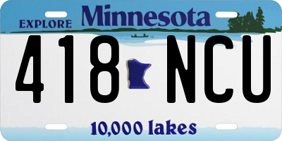 MN license plate 418NCU