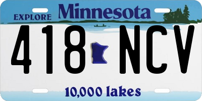 MN license plate 418NCV