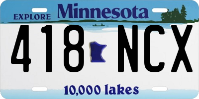 MN license plate 418NCX