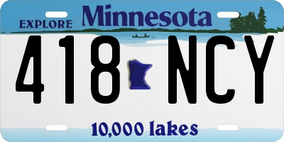 MN license plate 418NCY