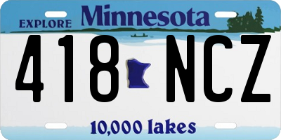 MN license plate 418NCZ