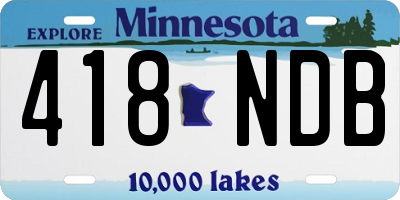 MN license plate 418NDB