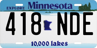 MN license plate 418NDE
