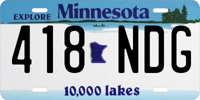 MN license plate 418NDG