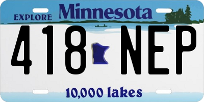 MN license plate 418NEP