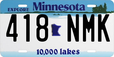 MN license plate 418NMK