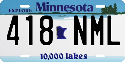 MN license plate 418NML