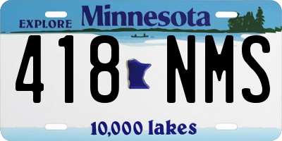MN license plate 418NMS