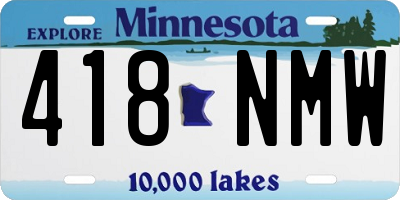 MN license plate 418NMW
