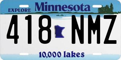 MN license plate 418NMZ