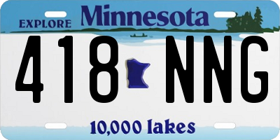 MN license plate 418NNG