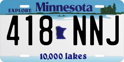 MN license plate 418NNJ