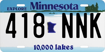 MN license plate 418NNK