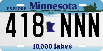 MN license plate 418NNN