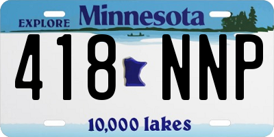 MN license plate 418NNP