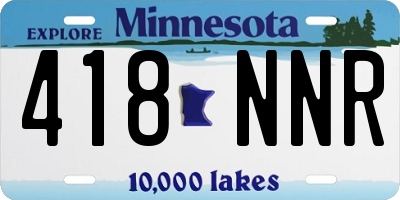 MN license plate 418NNR