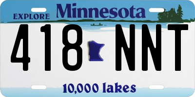 MN license plate 418NNT
