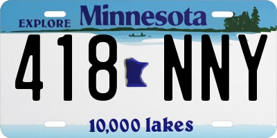 MN license plate 418NNY