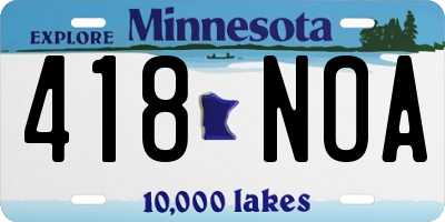 MN license plate 418NOA