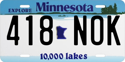 MN license plate 418NOK