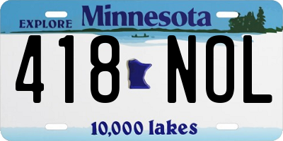 MN license plate 418NOL