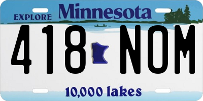 MN license plate 418NOM
