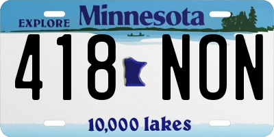 MN license plate 418NON