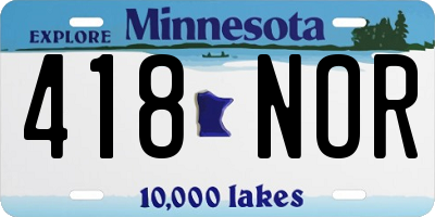 MN license plate 418NOR