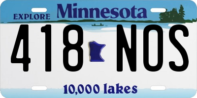 MN license plate 418NOS