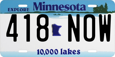MN license plate 418NOW