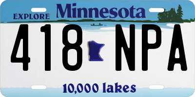 MN license plate 418NPA