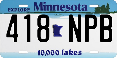 MN license plate 418NPB