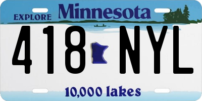 MN license plate 418NYL
