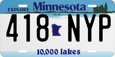 MN license plate 418NYP