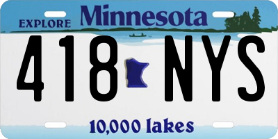 MN license plate 418NYS