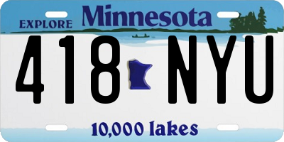MN license plate 418NYU