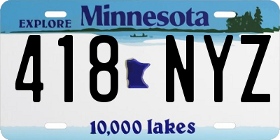 MN license plate 418NYZ