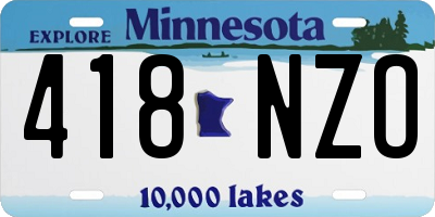 MN license plate 418NZO