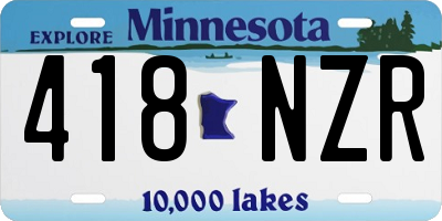 MN license plate 418NZR