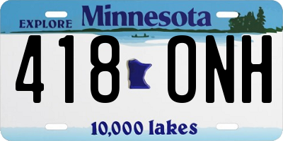 MN license plate 418ONH