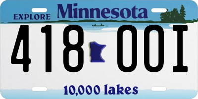 MN license plate 418OOI
