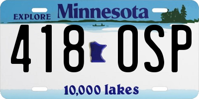 MN license plate 418OSP